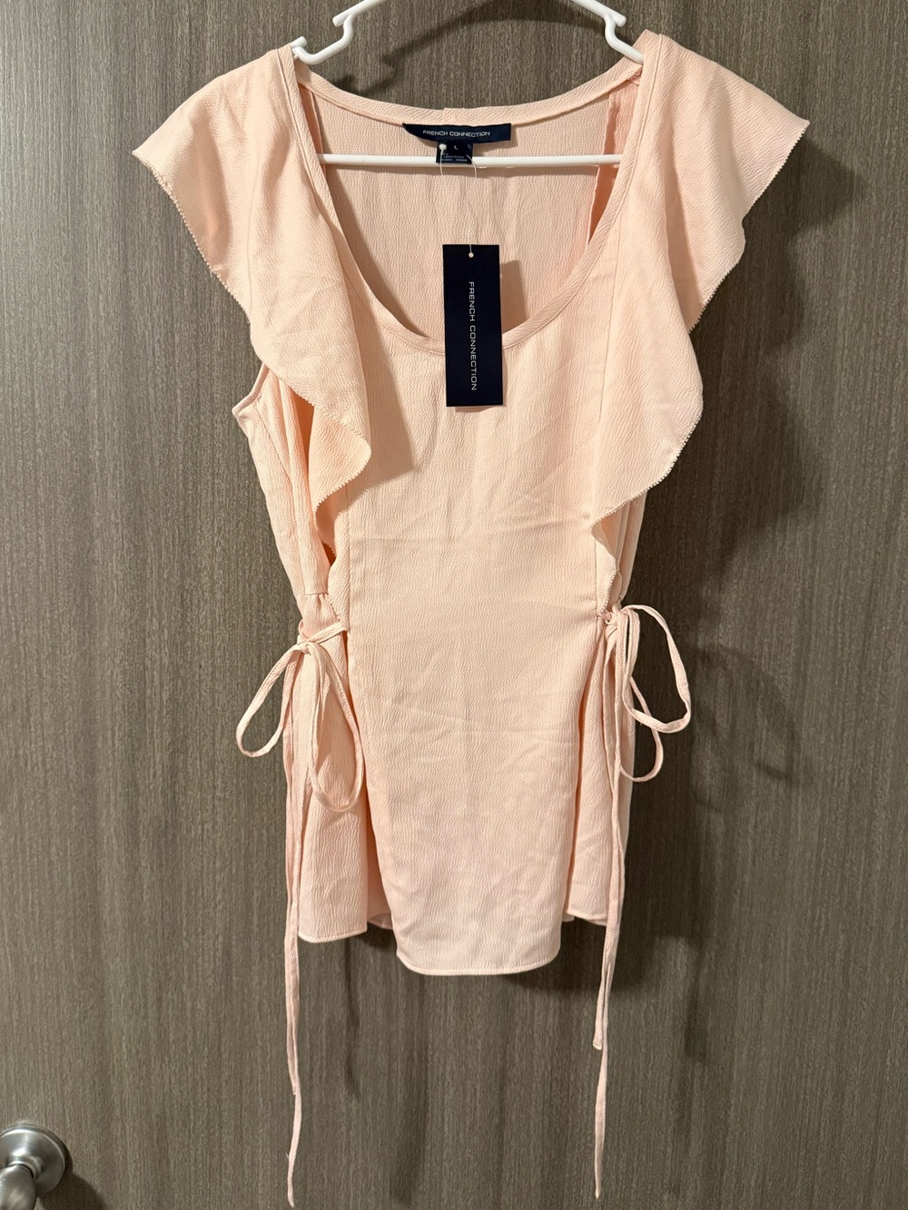 French Connection Pale Pink Ruffle Wrap Blouse